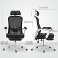 thumbnail image 3 of HOMCOM Ergonomic Office Chair, Reclining Mesh Computer Chair, Black, 3 of 10
