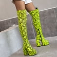 thumbnail image 1 of Cameland Patchwork Serpentine Platform Ultra High Heel Winter Ladies Over The Knee Boots, 1 of 7