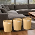 thumbnail image 4 of Large Capacity Modern Can For Home Kitchen Living Room And Bathroom Sleek Open Design Easy Disposal 3PCS, 4 of 5