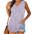thumbnail image 2 of Birdeem Womens Print Tank Tops V-Neck Basic Casual Flowy Summer Sleeveless T-Shirt, 2 of 12