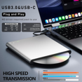 thumbnail image 4 of External DVD Drive for PC - Slot-in USB-C Super Drive CD/DVD Burner Plug & Play Optical Drive, 4 of 8