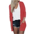 thumbnail image 4 of AherBiu Womens Cardigan Tops Long Sleeve Open Front Mid-Long Outwear with Pockets Spring Clothes, 4 of 6