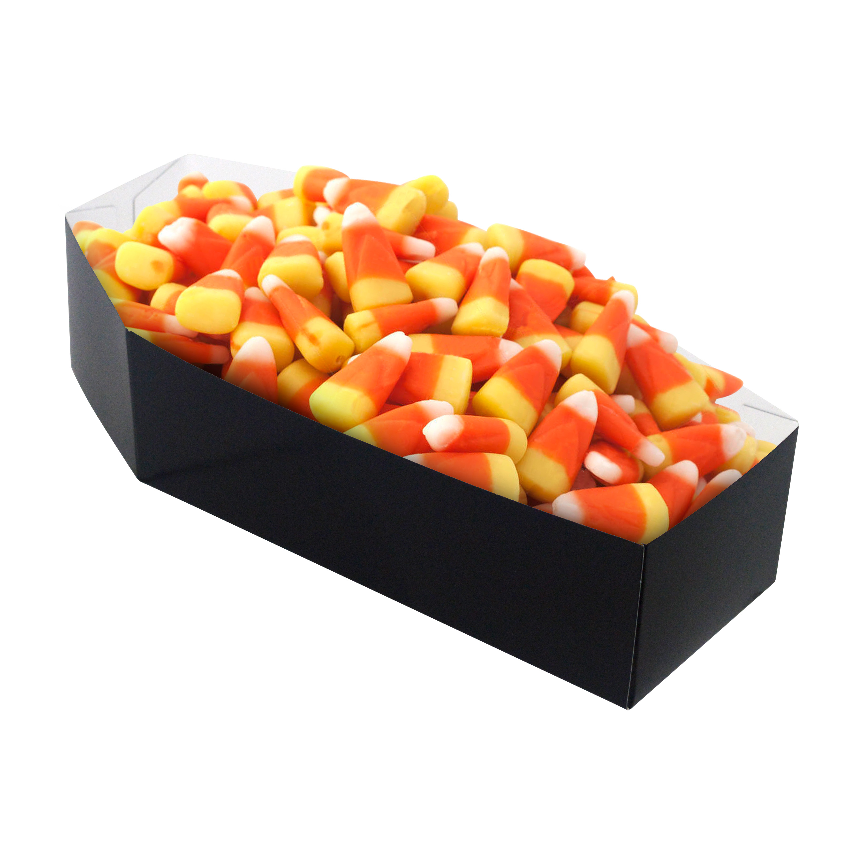 Décoration de boîtes en papier noir et or en forme de cercueil pour Halloween, 8,25 cm x 4,4 cm x 17,8 cm (H), lot de 3, pour célébrer