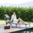 thumbnail image 2 of Outsunny Chaise Longue Pliante avec Dossier Inclinable, Chaise de Bronzage, Gris Mélangé, 2 of 10
