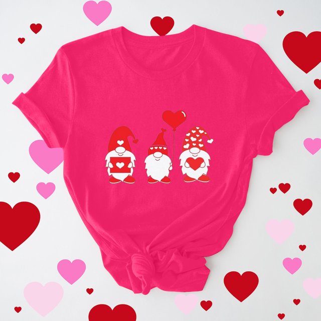 Meichang T-Shirts de la Saint-Valentin pour Femmes, T-Shirts Graphiques Amusants de la Saint-Valentin, Manches Courtes, Col Rond, T-Shirts de Fête en Liquidation, Cadeaux de la Saint-Valentin