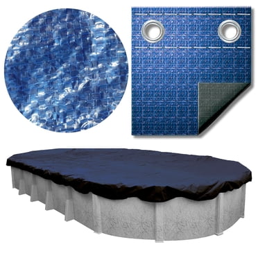 Swimline Couverture de Piscine hors Terre Ovale 18 x 33 Pieds pour Hiver Intense, Bleu
