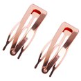 thumbnail image 2 of QualitChoice Hair Ornaments Iron Material Hair Accessories Side Clip Snap Fastener Clip Rose Red 1Set, 2 of 6