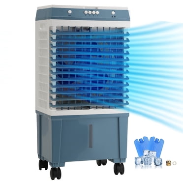 KFFKFF Air Cooling Unit, 1400 CFM Evaporative Cooler, 84° Oscillation, 5 Gal Capacity, Suitable for 550 Sq.ft Area, 3 Speed Control, Indoor and Outdoor Compatible, FCC Certified