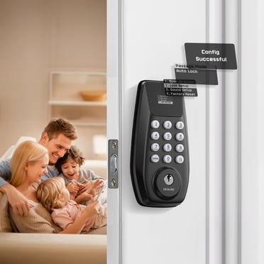 DESLOC Clavier Deadbolt avec Écran, Entrée Sans Clé Smart Lock, Verrous Électroniques pour Porte d'Entrée, Autonomie de 1 An, Auto Lock, 100 Codes d'Utilisateur, Installation Facile-Noir