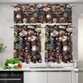thumbnail image 3 of Brown Coffee Kitchen Curtain Valance and 36" Tiers Set of 3 Soft Cafe Curtains with Rod Pocket Blackout Drape Window Set for Home Window Fall Decorations,Size M, 3 of 4