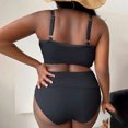 thumbnail image 3 of 2024 Women's Sexy Plus Size Suspender Bikini - High Waisted Solid Color Swimsuit, 3 of 6