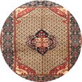 thumbnail image 1 of Ahgly Tapis Rond Traditionnel Persan Brun Sable pour Intérieur, 4 Pieds Rond, 1 of 6