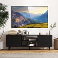 thumbnail image 2 of Costway TV Stand for 60" TVs Mid Century Modern Media Console Table with Adjustable Shelf Black, 2 of 10