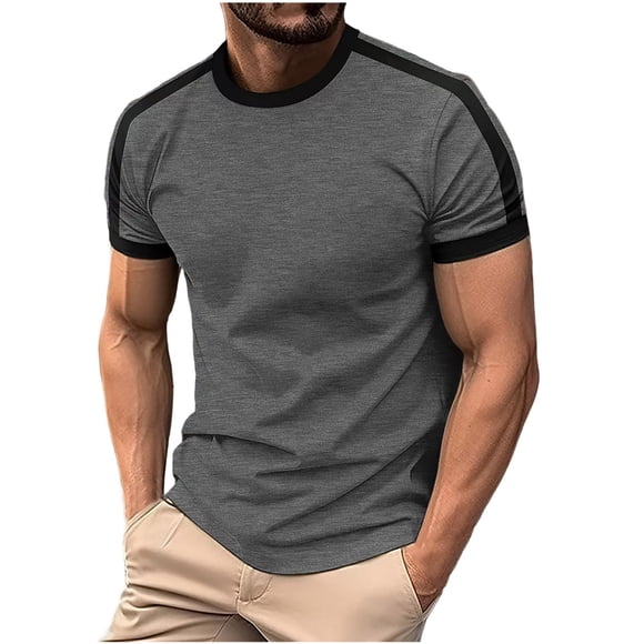Summer Saving Clearance! WRKEKC Mens T-Shirts, Men Fashion Casual Round Neck Short Sleeve Exercise Top