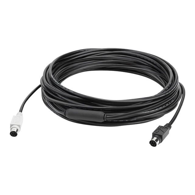 Logitech GROUP - Camera extension cable - PS/2 male to PS/2 male - 33 ft. A black, multicolour DIN cable designed to extend the distance between the Logitech GROUP hub and the camera or speakerphone. Features a single-cable, conduit-routable design for clean conference room setups.