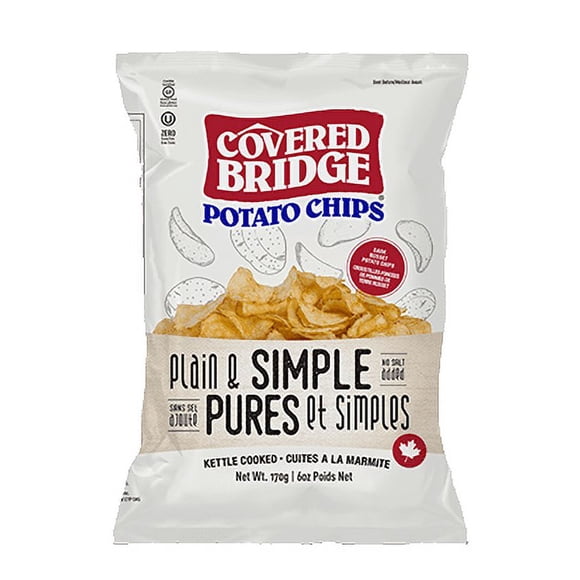 170g Covered Bridge Plain & Simple Potato Chips 12 Pack