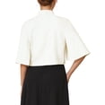 thumbnail image 3 of INSPIRE CHIC Boléro Formel pour Femme Col Rond Fendu Manches Courtes Soirée Cocktail Cape Blazer TG Blanc, 3 of 5