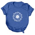 thumbnail image 2 of SMihono Hauts pour Femmes Été Chic Décontracté Mode T-shirt d'Été pour Femmes à Col Rond à Manches Courtes Imprimé Blouse T-shirt Oversize pour Femmes, 2 of 4