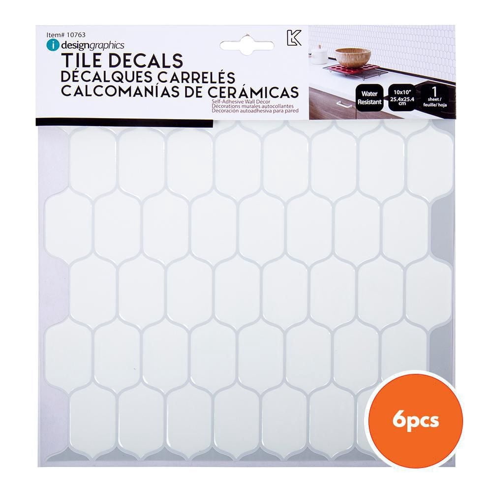 Truu Design Decorative Self-Adhesive Peel and Stick Backsplash Oval Wall Tiles