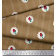 thumbnail image 3 of Soimoi Poly Georgette Tissu Stripe,Feuilles & Rose Imprimé Floral 1 Yard 52 Inch Wide, 3 of 3