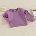 thumbnail image 3 of Enfants Filles Casual Col Rond Sweat-Shirts Volants Garniture Pulls à Manches Longues Tops Chemise, 3 of 7