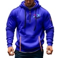thumbnail image 3 of Styesk Sweatshirts for Men Men's Spring And Fall Printed Hooded Sweatshirt Zipper Multi-Pocket Pullover Sweatshirt, 3 of 4