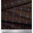 thumbnail image 3 of Soimoi Brown Poly Georgette Fabric Lattice Geometric Printed Fabric 1 Yard 52 Inch Wide, 3 of 3