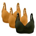 thumbnail image 2 of Bras for Women, 3PC Womans Large Size Solid Color Without Steel Ring Gathering Comfortable Bras Daily Bra, 2 of 2