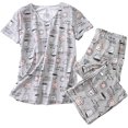thumbnail image 1 of Ensembles de Pyjama pour Femmes, Hauts de Nuit avec Pantalons Capri, 1 of 6