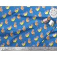 thumbnail image 3 of Soimoi Blue Poly Georgette Fabric American Robin Bird Print Fabric by Yard 52 Inch Wide, 3 of 5