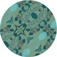 thumbnail image 1 of Ahgly Company Machine Washable Indoor Square Transitional Deep-Sea Green Area Rugs, 3' Square, 1 of 7