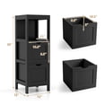 thumbnail image 3 of Costway Bathroom Floor Cabinet Freestanding Side Storage Organizer with 2 Removable Drawers Black, 3 of 10