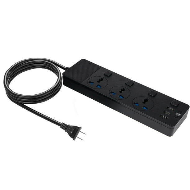 XZNGL Extension Cord Usb Power Strip Power Surge Protector Power Strip, Extension Cord 3 Outlet 3 Usb Port With 4 Switch
