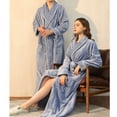 thumbnail image 4 of Gift TIMIFIS Mens Womens Robe Soft Plush Fleece Hooded Bathrobe, Full Length Long Warm Lounge Robe Spa Bath Robe with Hood pring/Summer, 4 of 6