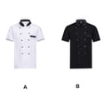 thumbnail image 2 of pitrice Chef Uniforms Women Short Sleeve Chef Coat Double Breasted Working Jacket Restaurant Kitchen Cooking Clothes Workwear White 3XL, 2 of 9
