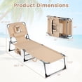 thumbnail image 4 of Costway Chaise Longue de Plage Extérieure Pliante avec Oreiller Beige, 4 of 8