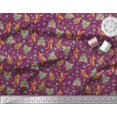 thumbnail image 2 of Soimoi Polyester Crepe Fabric Leaves,Floral & Housefly Insects Printed Fabric 1 Yard 42 Inch Wide, 2 of 3