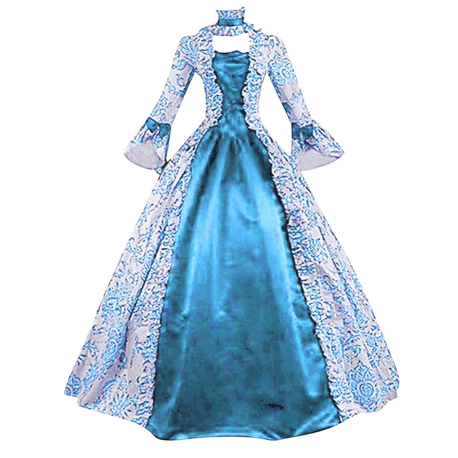 UPPADA Costumes Gothiques pour Femmes Robes Victoriennes à Manches Longues Robe Corset Grande Taille Robe Maxi Fluide Robe de Fête Robe Cocktail Robe de Mascarade à Lacets Jolies Robes de Bal Articles en Liquidation pour Femmes
