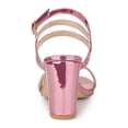 thumbnail image 2 of BLISSFUL STEP Women's Slingback Block Heel Ankle Strap Sandals Pink 7, 2 of 7
