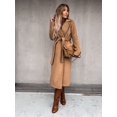 thumbnail image 2 of LinYooLi Trench Coats for Women Casual Lapel Long Solid Color Wrap Coat Wool Blend Overcoat Shacket Jacket, 2 of 4