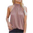 thumbnail image 1 of Birdeem Mode Femme Blouse Sans Manches Col Roulé Unie T-Shirt Tops d'Été, 1 of 9