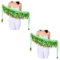 thumbnail image 4 of Maytalsory Durable And Firm Lightweight Hip Scarf For Belly Dance Performances Waist Automatic Adjustment light green 2Set, 4 of 6