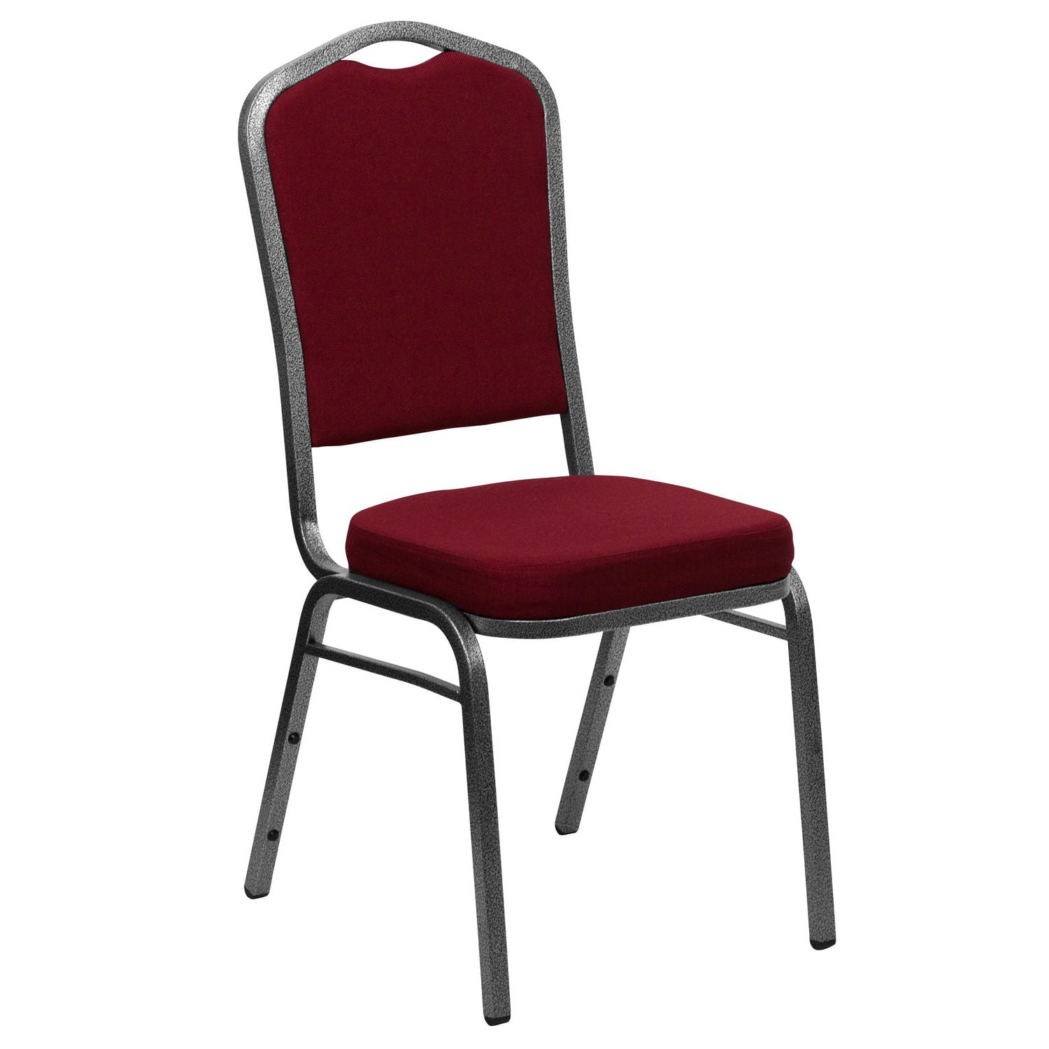 HERCULES Series Crown Back Stacking Banquet Chair in Burgundy Fabric - Gold Frame