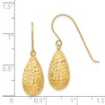 thumbnail image 3 of 14k Yellow Gold Teardrop Earrings Drop Dangle, 3 of 7