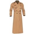 thumbnail image 2 of TIMIFIS Men's Full Length Trench Coat Long Wool Overcoat Winter Windbreaker-Mint Green - Fall, 2 of 5