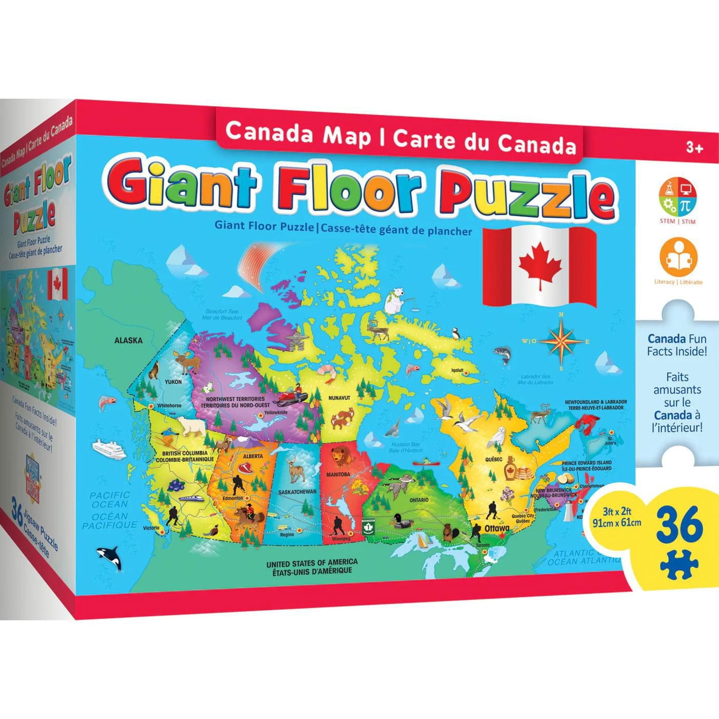 Masterpieces Puzzle Company Educational - Canada Map 36 Piece Floor Jigsaw Puzzle