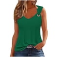 thumbnail image 2 of Meichang Débardeurs Décontractés pour Femmes Été Col Rond Tunique Ample Chemises Sans Manches Basiques Blouses Camisole Unie, 2 of 4