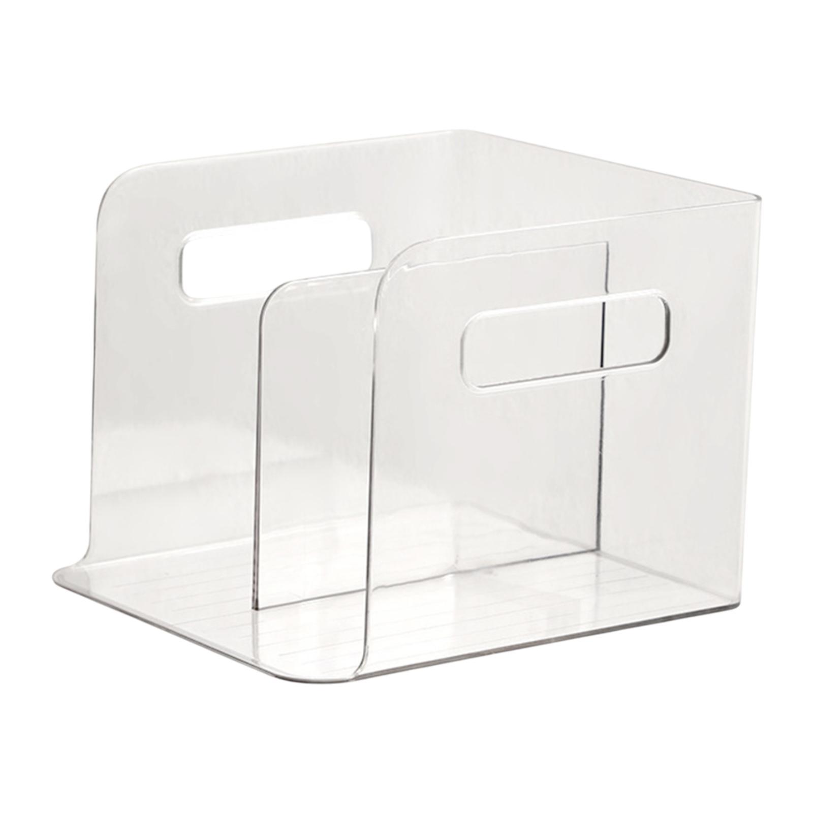 Tnarru Clear Desktop Bookshelf Book Storage Rack Decorative Simple with Handles Display Shelf Bookcase for Dorm Home Office Table CD