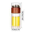 thumbnail image 3 of PEONAVET Vacuum Flask Tea Infuser Tea Infuser With Tea Filter Glass Tea Infuser Bottle Portable Tea Separator Tea Cup Double Glass Tea Infuser Bottle, 3 of 4