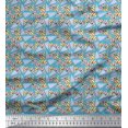 thumbnail image 1 of Soimoi Crepe Silk Fabric Triangle Geometric Decor Fabric Printed Yard 42 Inch Wide, 1 of 3